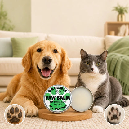 Dog Paw Balm for moisturizing dry pads, featuring a soothing formula with coconut oil and shea butter, designed for easy application to keep your dog's paws healthy 0