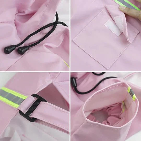 Dog raincoat waterproof with lightweight breathable design, featuring adjustable fit for all-weather protection, perfect for keeping pets dry and comfortable. 7