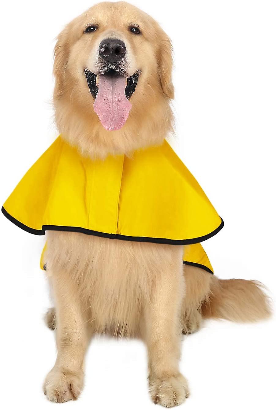 Dog raincoat with hood, 100% waterproof design, adjustable fit for all sizes, and lightweight outdoor rain gear for dogs. 4