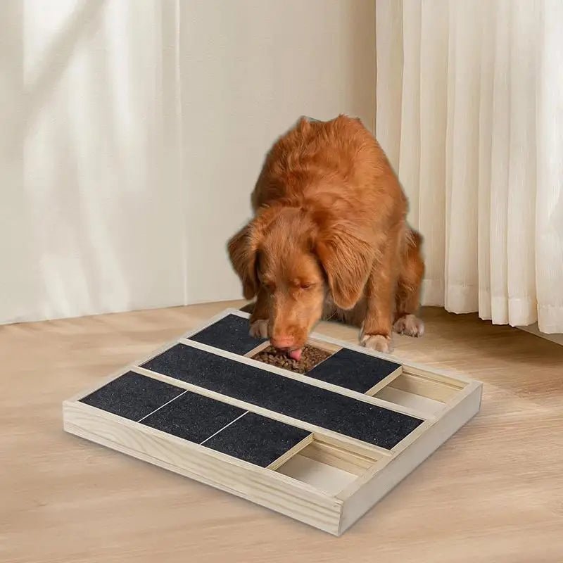 Dog Scratching Board with Snack Holder – Multifunctional Nail Care Solution for All Breeds, Durable Wood Design, 35 x 25 x 2.8 cm 1