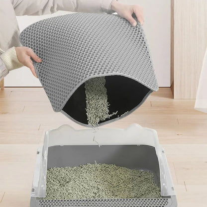 Double-Layer Cat Litter Mat – Waterproof Kitty Litter Box Mat for Effective Litter Capture and Easy Cleaning 1