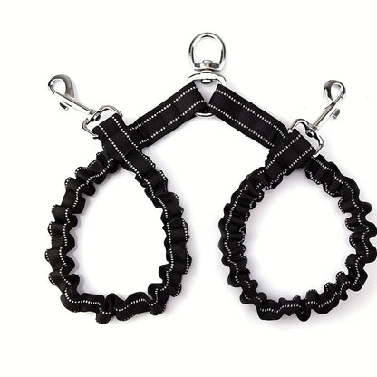 Double Dog Leash with Tangle-Free Swivel and Reflective Stitching – Durable Nylon for Small and Large Dogs 0