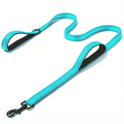 Double Handle Reflective Dog Leash for Large Breeds – Durable Padded Grip, Heavy Duty Polyester, Night Safety 8
