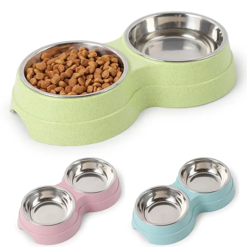 Double Stainless Steel Pet Bowl Set for Dogs and Cats – Non-Slip Design for Food and Water 1