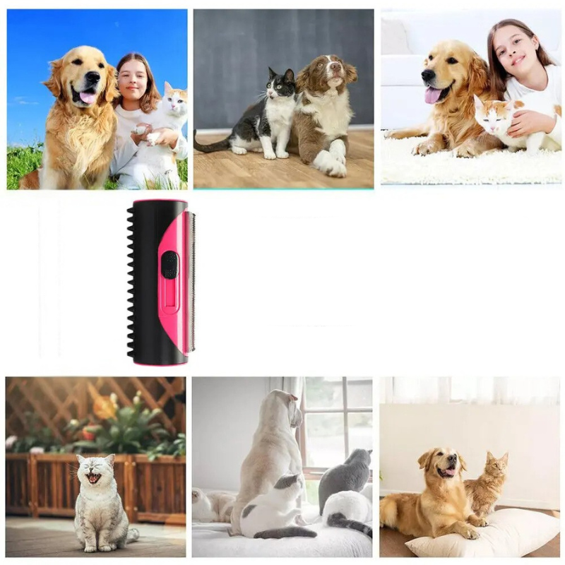 Dual-Sided Deshedding Brush for Dogs and Cats – Pet Hair Removal Tool with Gentle Grooming Rubber Side 1