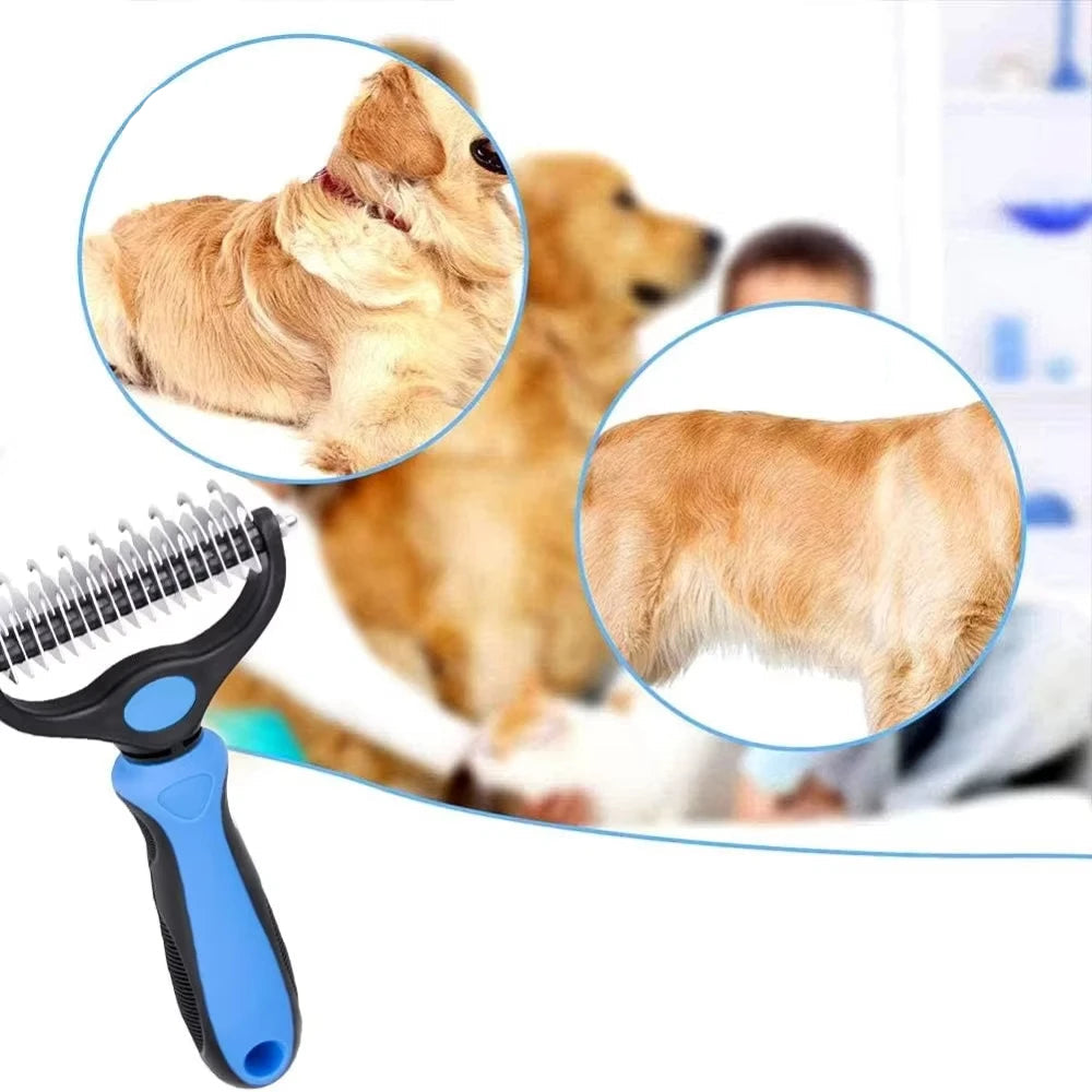 Dual-Sided Dog Brush for Deshedding and Tangle Removal – Ergonomic Non-Slip Handle, Ideal for All Breeds 4