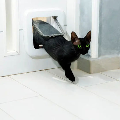 Durable Cat Door for Interior Door with 4 Locking Modes – Easy Installation Cat Flap for Cats 0