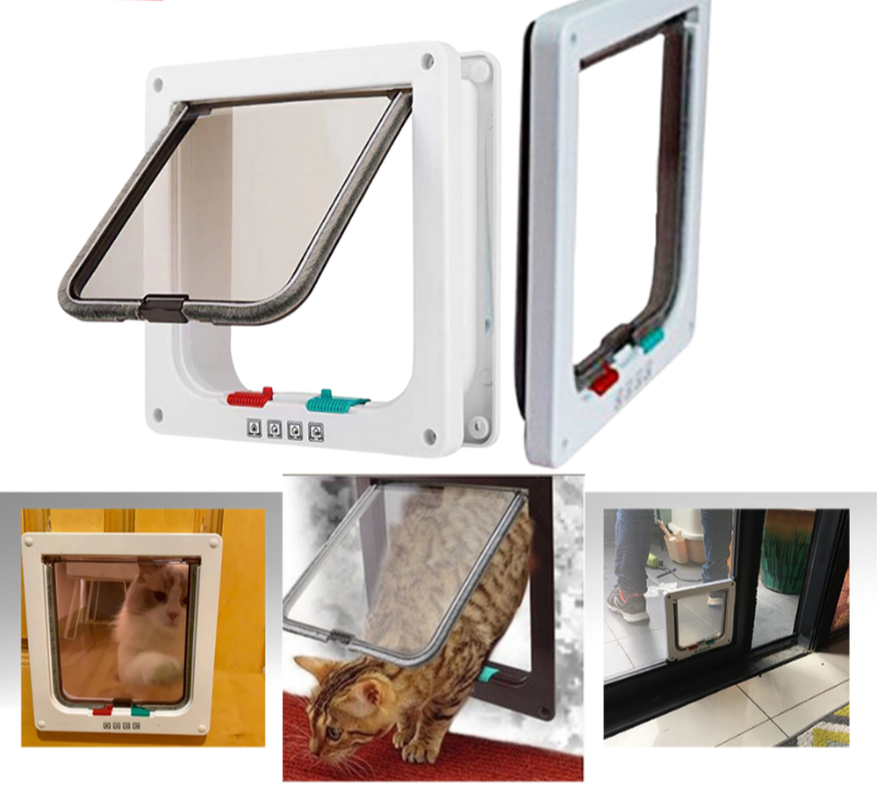 Durable Cat Door for Interior Door with 4 Locking Modes – Easy Installation Cat Flap for Cats 3