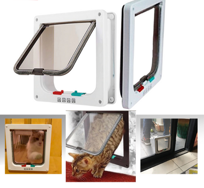 Durable Cat Door for Interior Door with 4 Locking Modes – Easy Installation Cat Flap for Cats 3