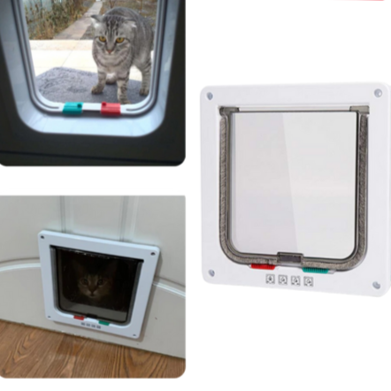 Durable Cat Door for Interior Door with 4 Locking Modes – Easy Installation Cat Flap for Cats 5