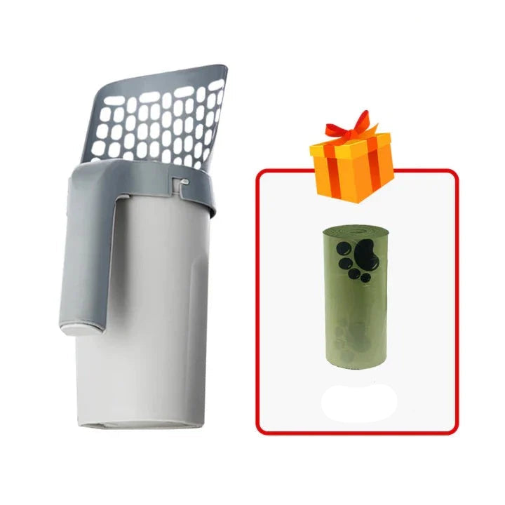 Durable Cat Litter Scoop with Integrated Waste Bag Holder – Lightweight, Easy Cleaning for Standard Litter Boxes 0
