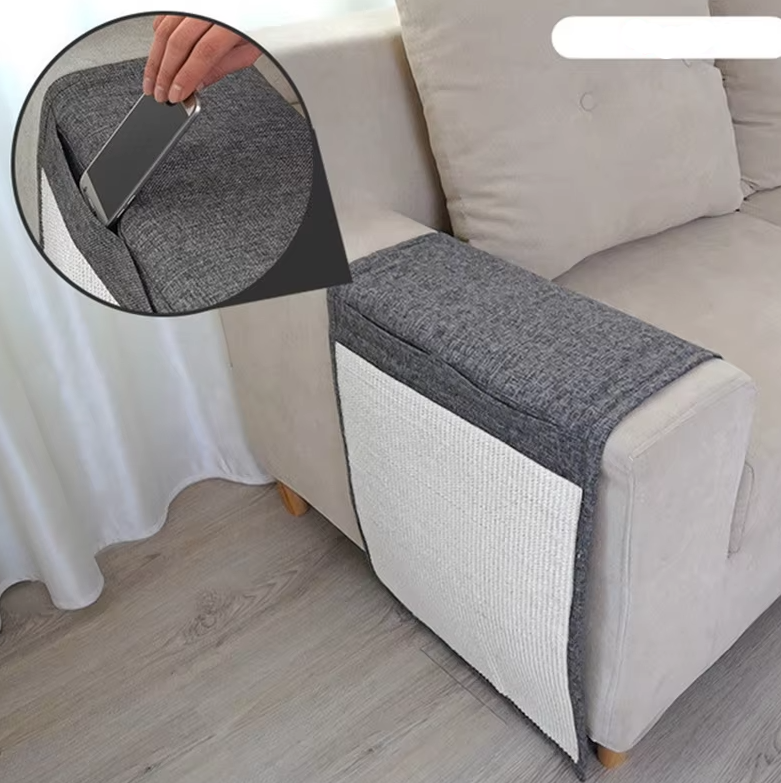 Durable Cat Scratch Guard for Sofa Armrest – Natural Sisal Surface for Furniture Protection 2