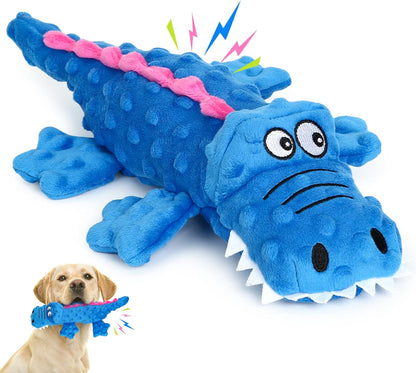 Durable Crocodile Plush Dog Toy for Aggressive Chewers with Squeaker – Pet Safe and Easy to Clean, 37cm Long 7