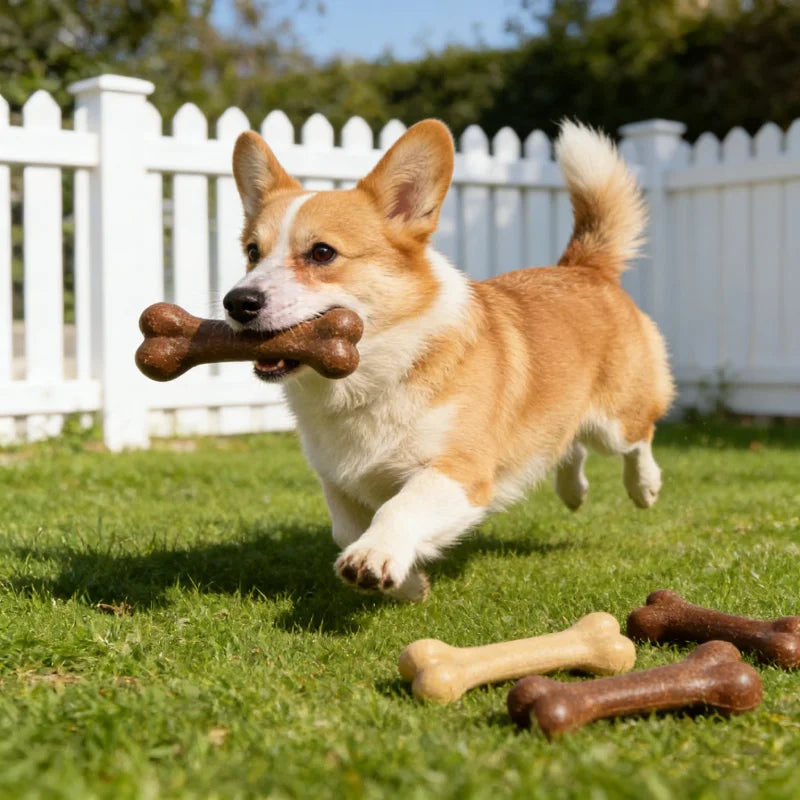 Durable dog chew toy designed for aggressive chewers, featuring an indestructible bone shape for tough play and long-lasting fun. 2