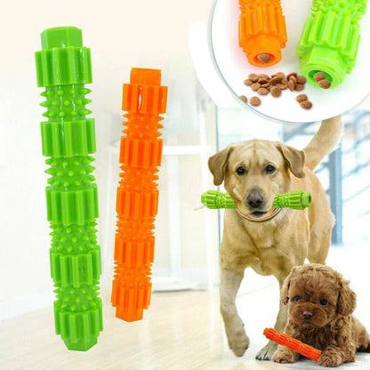 Durable Dog Chew Toy for Aggressive Chewers – Indestructible Rubber Treat Dispenser with Teeth Cleaning Texture and Squeaker 1