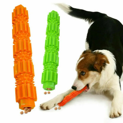 Durable Dog Chew Toy for Aggressive Chewers – Indestructible Rubber Treat Dispenser with Teeth Cleaning Texture and Squeaker 2