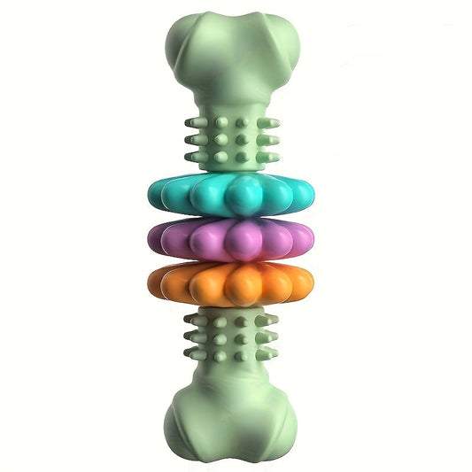 Durable dog chew toy designed for teething and dental training, featuring an interactive petal design, perfect for small and medium dogs. 0