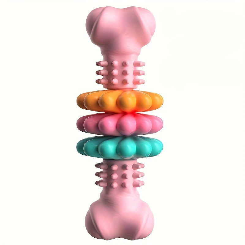 Durable dog chew toy designed for teething and dental training, featuring an interactive petal design, perfect for small and medium dogs. 9
