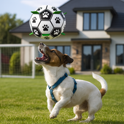 Durable Dog Soccer Ball with Easy Grip Tabs and Pump – Lightweight, Soft-Touch Design for Indoor and Outdoor Play 0