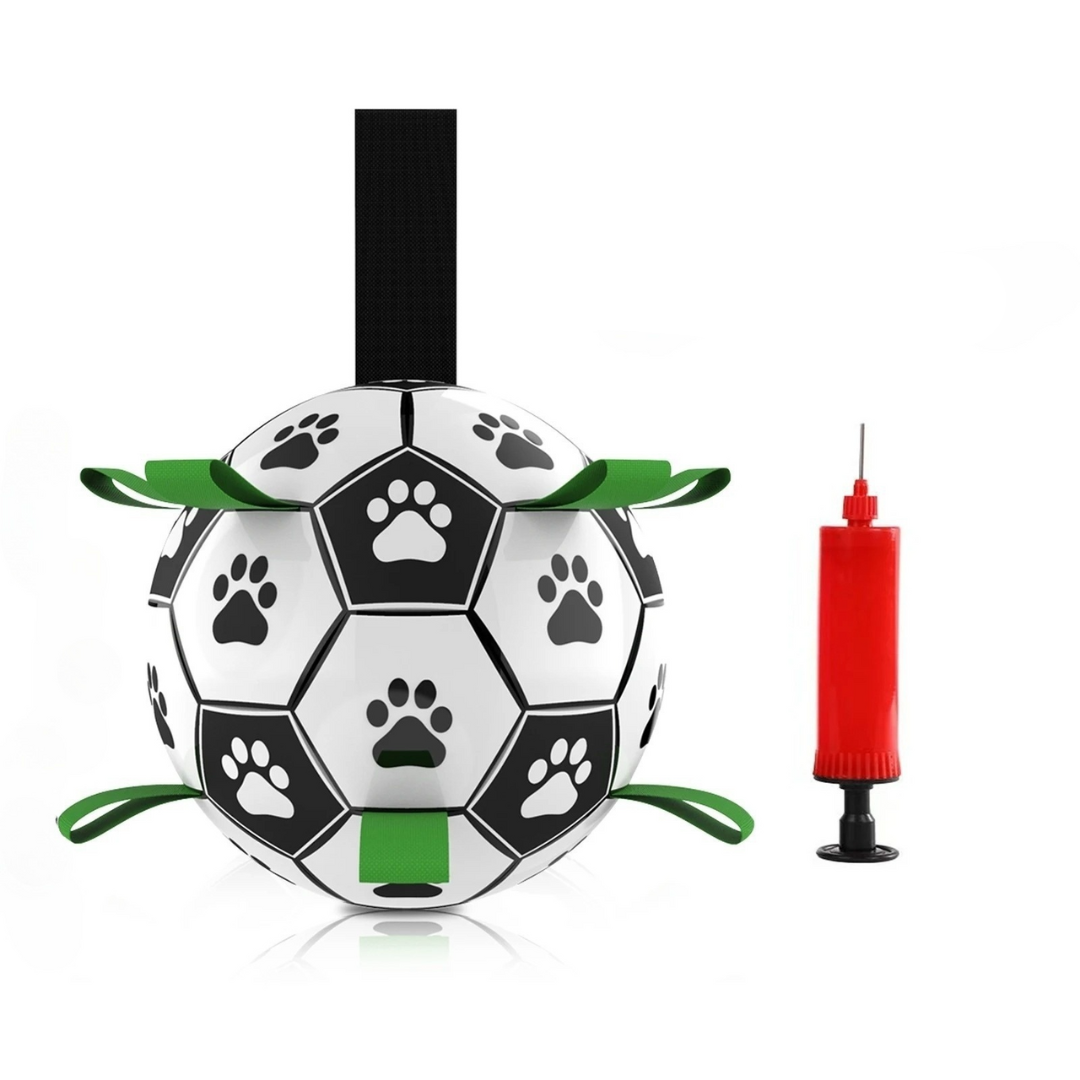 Durable Dog Soccer Ball with Easy Grip Tabs and Pump – Lightweight, Soft-Touch Design for Indoor and Outdoor Play 1