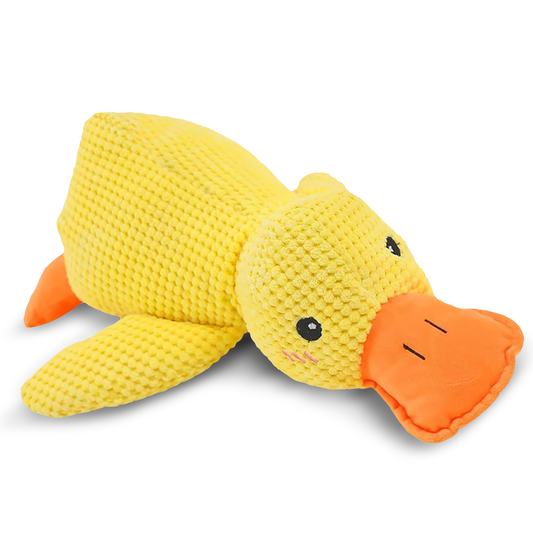 Durable Duck Dog Toy for Mental Stimulation – Engaging Squeaky Toy for All Dog Sizes, 12 Inches Long, Bright Yellow 0