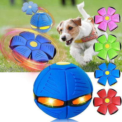 Durable Flying Saucer Disc Ball Dog Toy – Interactive Fetch Toy for All Breeds, High-Flyer Design in Vibrant Colors 1