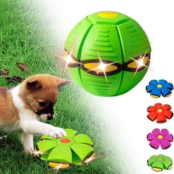 Durable Flying Saucer Disc Ball Dog Toy for Aggressive Chewers – Interactive Fetch Toy in Vibrant Colors 0