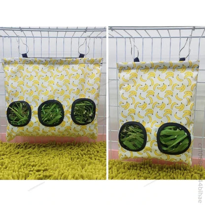Durable Hay Bag for Small Animals – Oxford Fabric Food Holder with Metal Hook for Hamsters, Rabbits, and Guinea Pigs 0