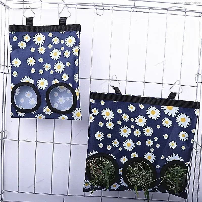 Durable Hay Bag for Small Animals – Oxford Fabric Food Holder with Metal Hook for Hamsters, Rabbits, and Guinea Pigs 10