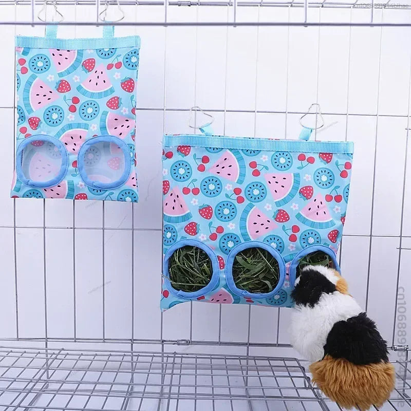Durable Hay Bag for Small Animals – Oxford Fabric Food Holder with Metal Hook for Hamsters, Rabbits, and Guinea Pigs 17