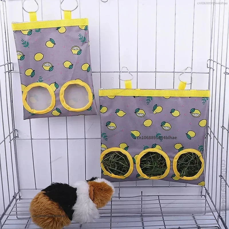 Durable Hay Bag for Small Animals – Oxford Fabric Food Holder with Metal Hook for Hamsters, Rabbits, and Guinea Pigs 19