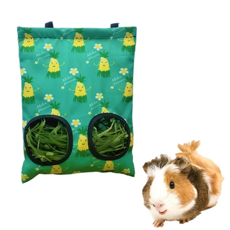 Durable Hay Bag for Small Animals – Oxford Fabric Food Holder with Metal Hook for Hamsters, Rabbits, and Guinea Pigs 5