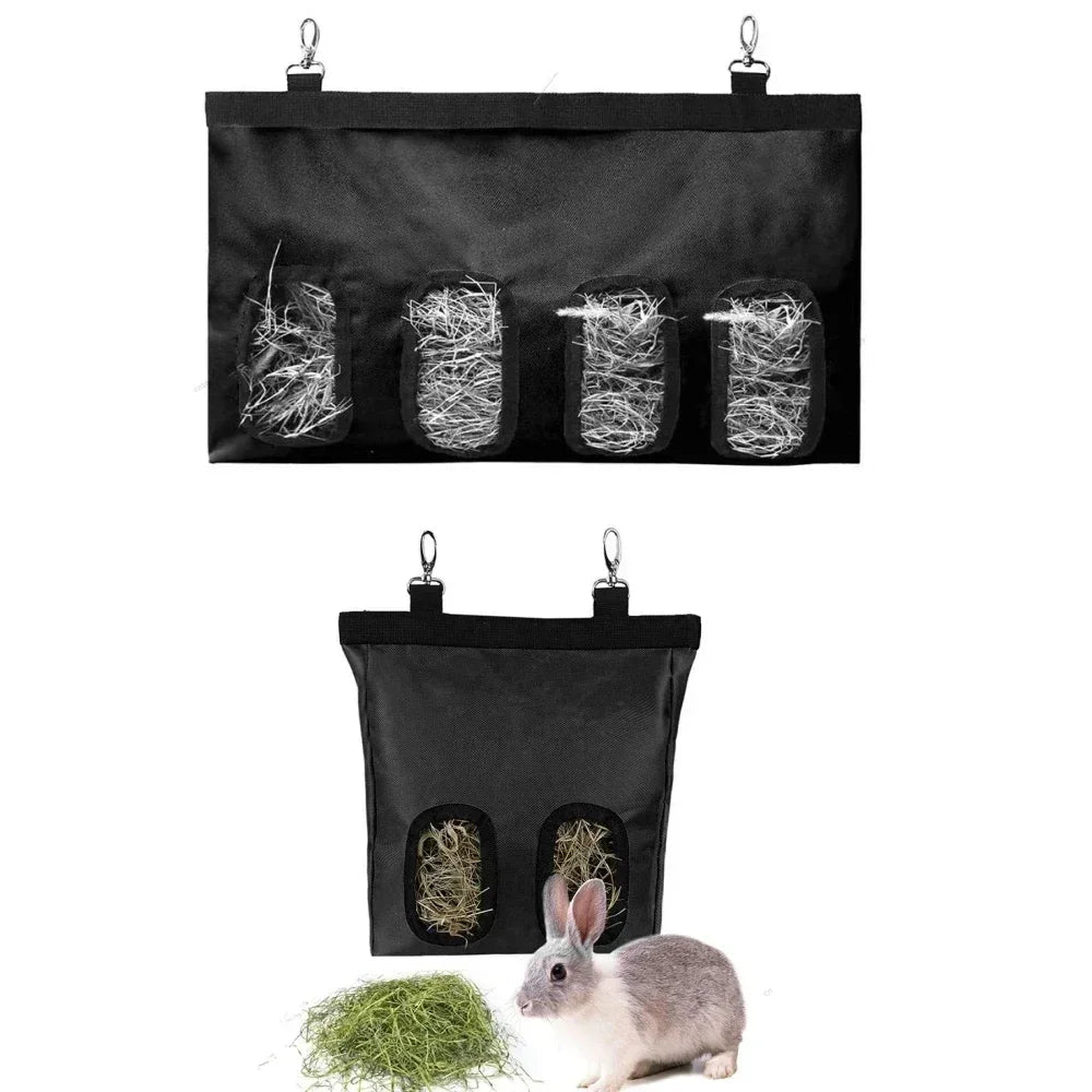 Durable Hay Bag for Small Animals – Oxford Fabric Food Holder with Metal Hook for Hamsters, Rabbits, and Guinea Pigs 8