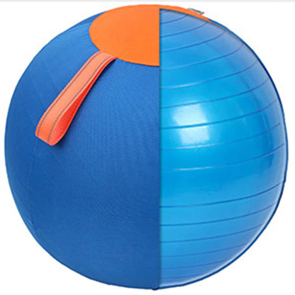 Durable Inflatable Dog Toy Ball - 45 cm Polyester Ball with Hand Pump in Blue and Orange 3