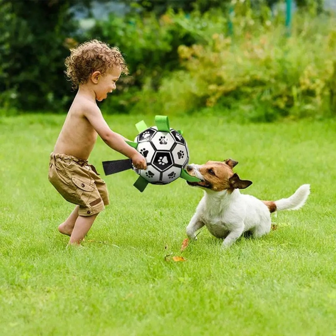 Durable Interactive Fetch Ball for Medium and Large Dogs – Rubber Chew Toy with Easy-Grip Tabs for Active Play 1