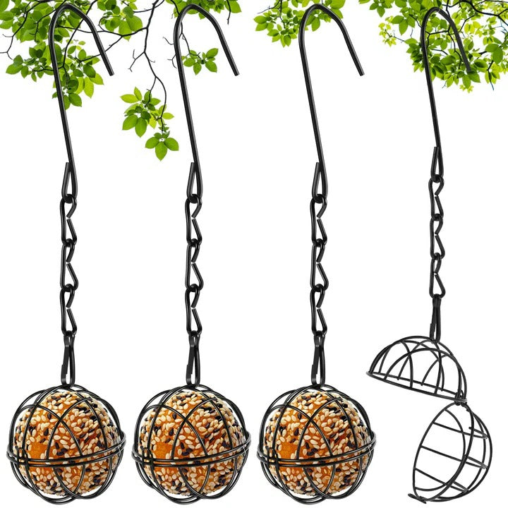 Durable Metal Hanging Bird Feeder Set – Rust-Resistant Design for Backyard and Garden, Easy to Fill and Clean 0