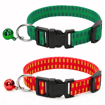 Durable Nylon Flea and Tick Collar for Cats and Dogs – Adjustable Fit in Green or Red 1