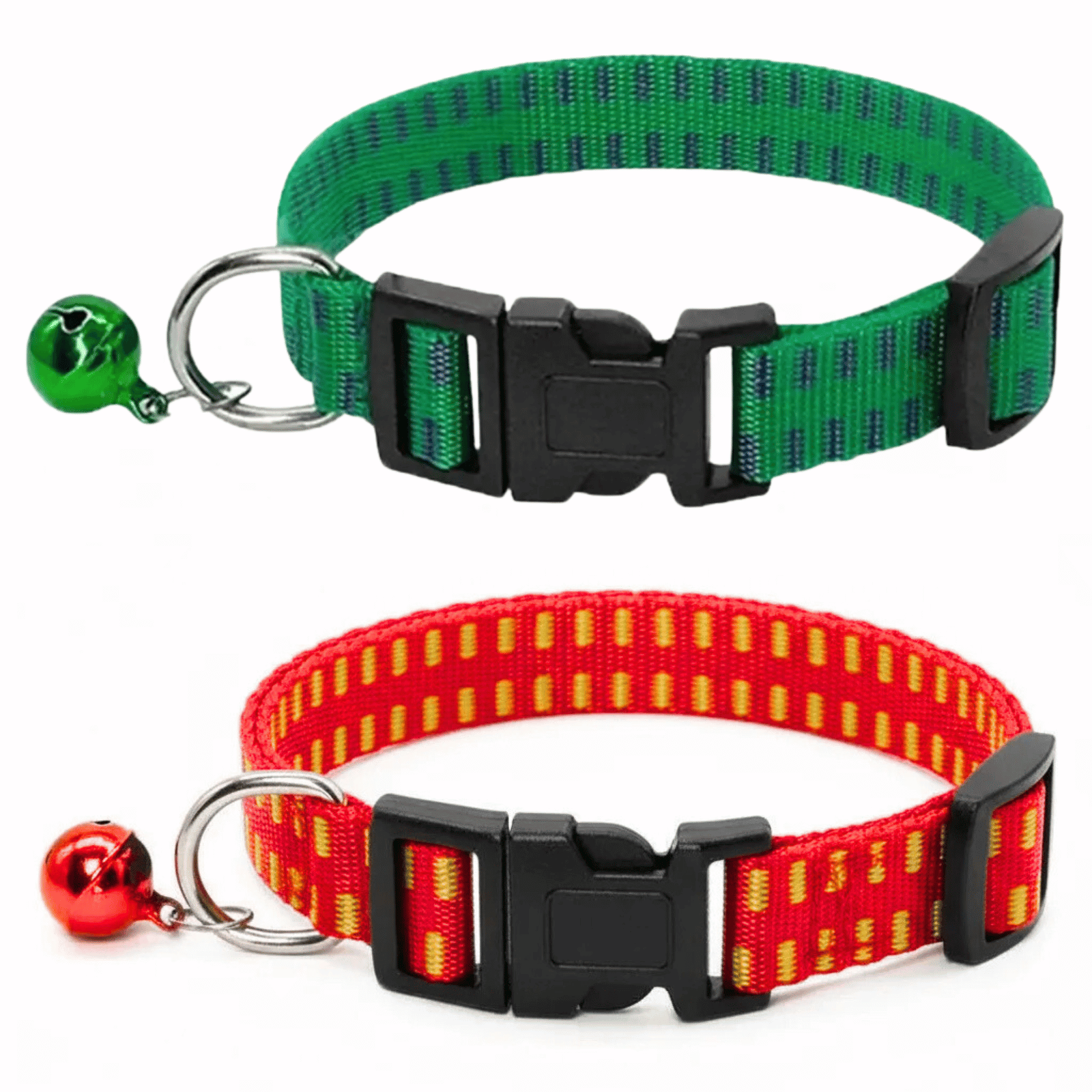 Durable Nylon Flea and Tick Collar for Cats and Dogs – Adjustable Fit in Green or Red 1