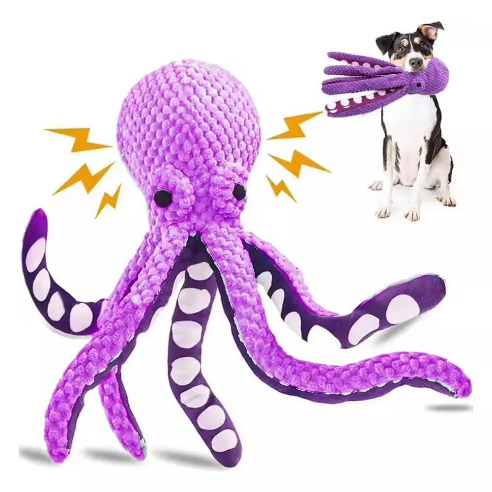 Durable Octopus Squeaky Dog Toy – Bite-Resistant Plush Toy for Interactive Play 3