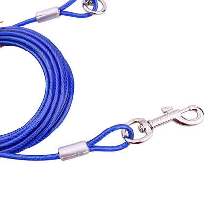 Durable Outdoor Dog Leash with PVC Coating – Galvanized Steel Cord in 3m, 5m, 10m Lengths, Weatherproof, Blue, White, Red 1