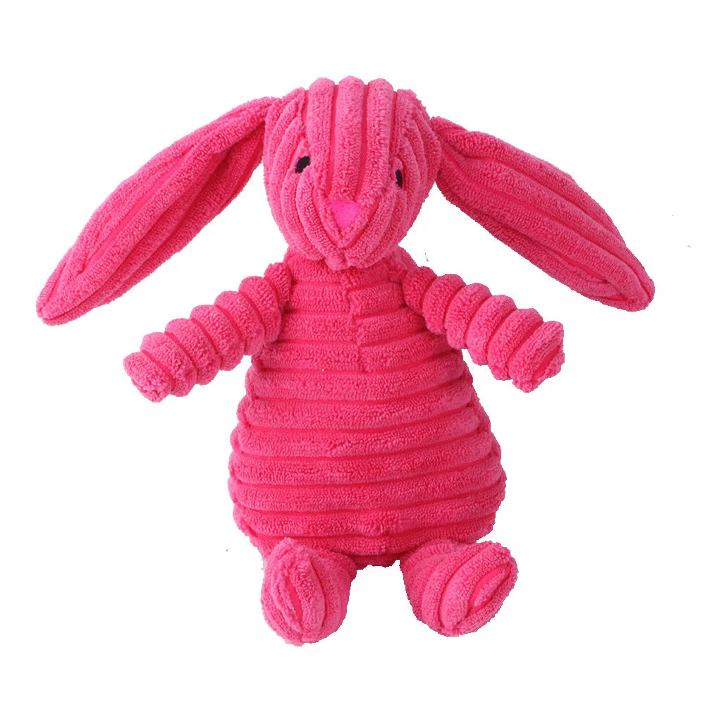 Durable Plush Dog Toy for Small and Large Breeds – Squeaky Corduroy Critters in Adorable Animal Shapes 10