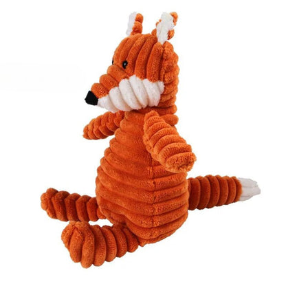Durable Plush Dog Toy for Small and Large Breeds – Squeaky Corduroy Critters in Adorable Animal Shapes 14