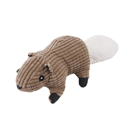 Durable Plush Dog Toy for Small and Large Breeds – Squeaky Corduroy Critters in Adorable Animal Shapes 15