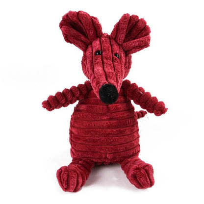 Durable Plush Dog Toy for Small and Large Breeds – Squeaky Corduroy Critters in Adorable Animal Shapes 17