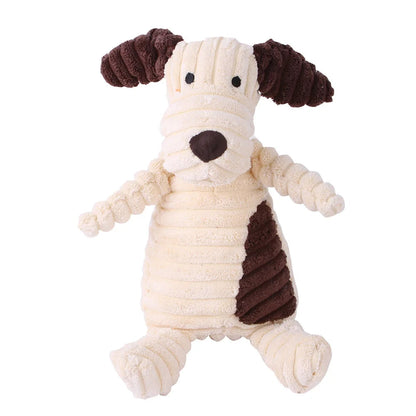 Durable Plush Dog Toy for Small and Large Breeds – Squeaky Corduroy Critters in Adorable Animal Shapes 4