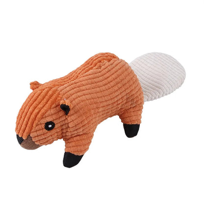 Durable Plush Dog Toy for Small and Large Breeds – Squeaky Corduroy Critters in Adorable Animal Shapes 8