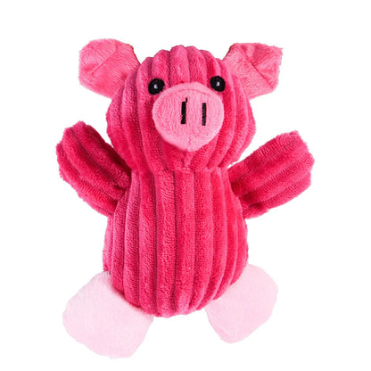 Durable Plush Dog Toy for Small and Large Breeds – Squeaky Corduroy Critters in Adorable Animal Shapes 9