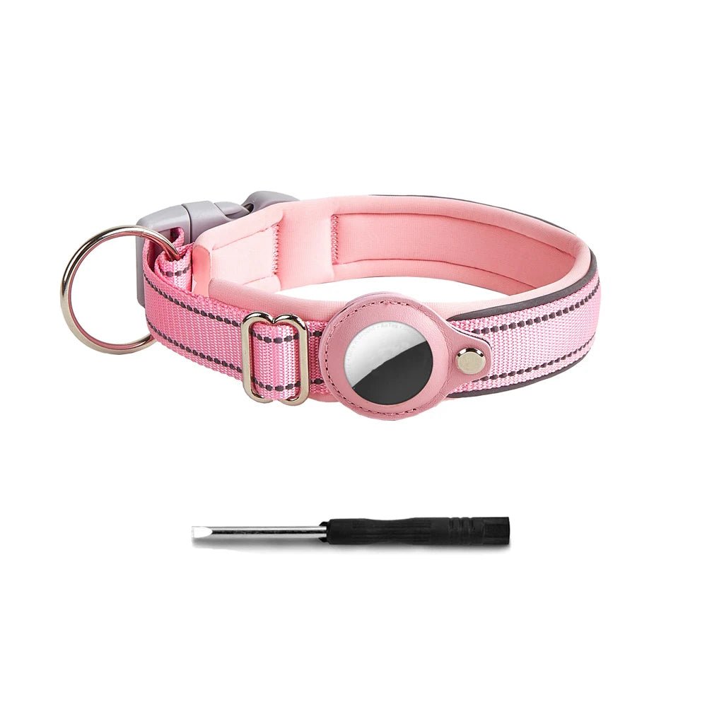 Durable Reflective Dog Collar with Airtag Holder – Heavy Duty Nylon for Safety and Comfort 7