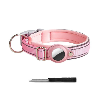 Durable Reflective Dog Collar with Airtag Holder – Heavy Duty Nylon for Safety and Comfort 7