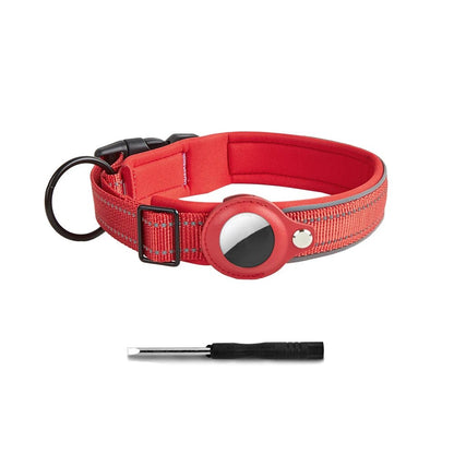 Durable Reflective Dog Collar with Airtag Holder – Heavy Duty Nylon for Safety and Comfort 9